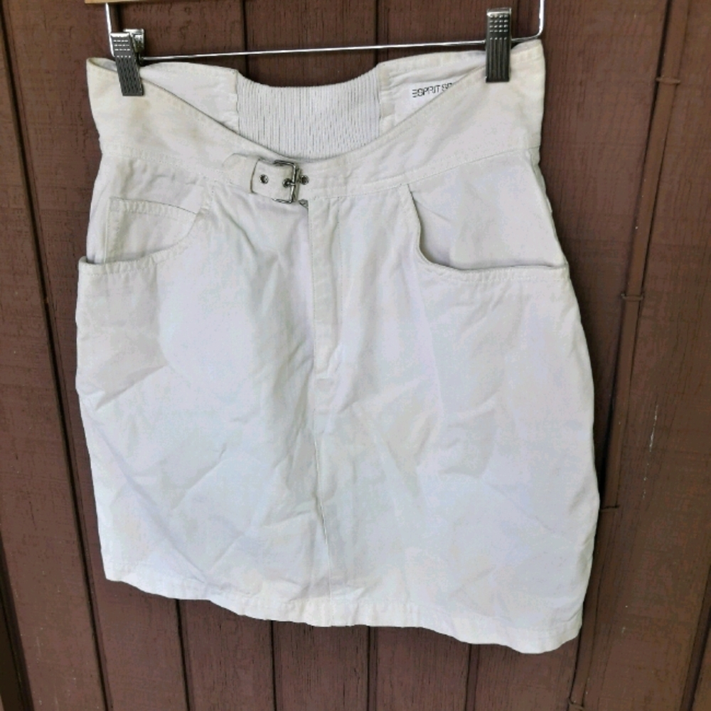 Vintage Esprit Collection Waist Belted White Skirt - Picture 4 of 13